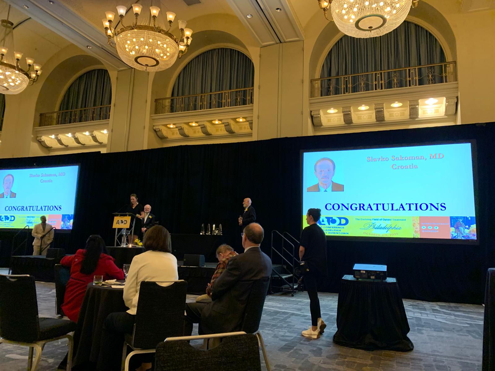 Nyswander-Dole Award given to Slavko Sakoman during the AATOD Conference, held in Philadelphia, PA